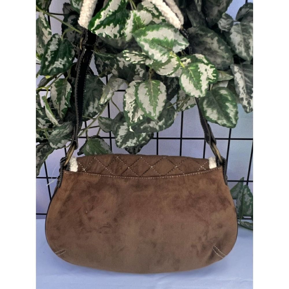 Old Navy Hobo Bag - Brown Suede like‎ material with Sherpa accent - Picture 2 of 6